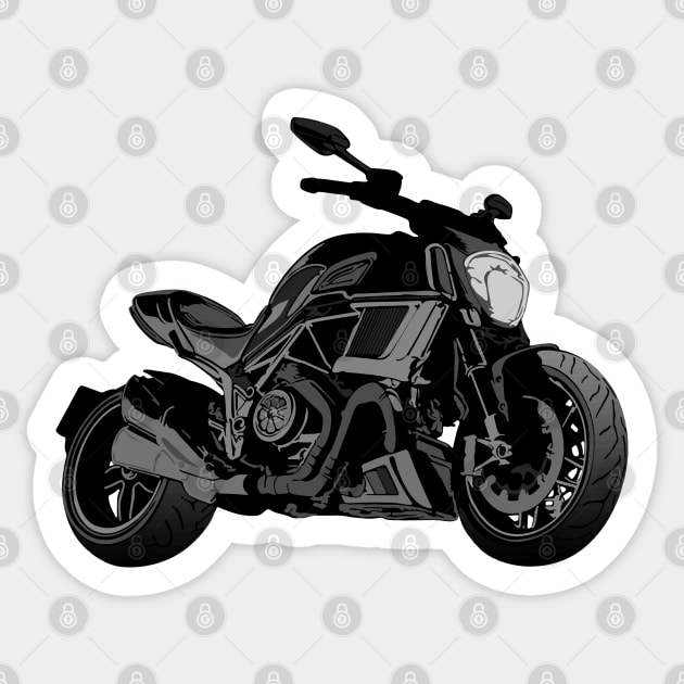 Diavel Carbon Bike Illustration Sticker by KAM Std